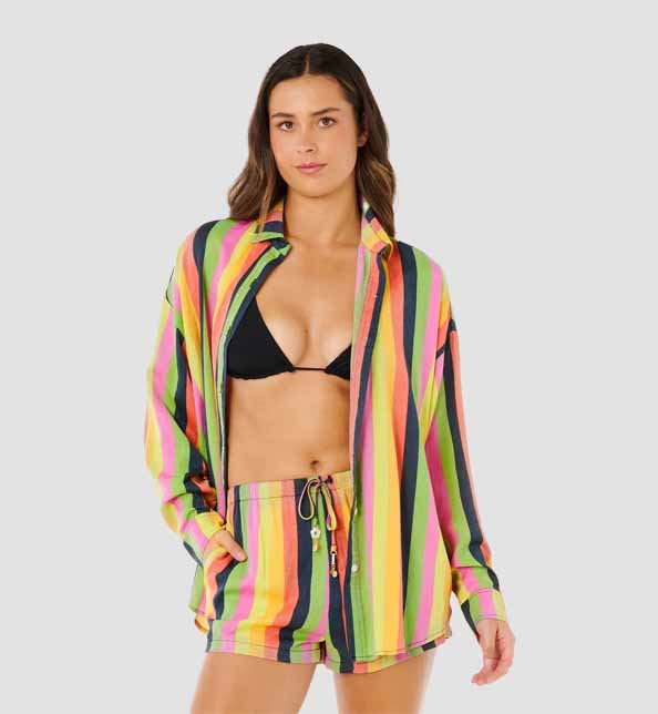 Neon Stripe Relaxed Shirt