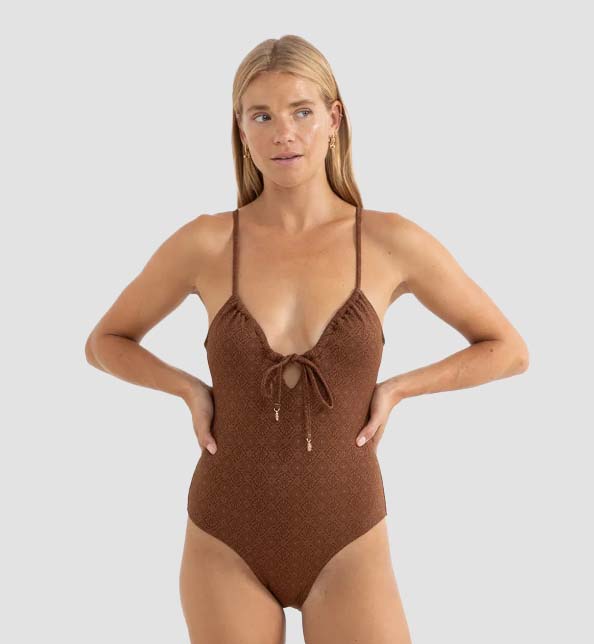 Sunset Tie Front 1 Piece