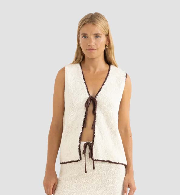 Adele Contrast Long Vest