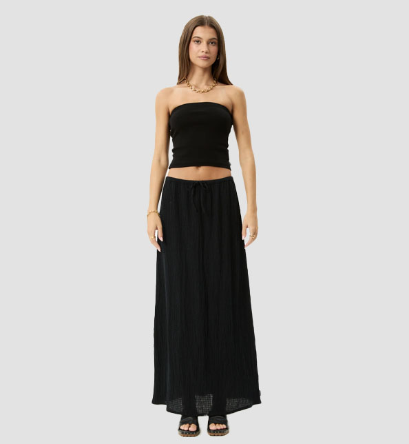 Focus Seersckr Maxi Skirt