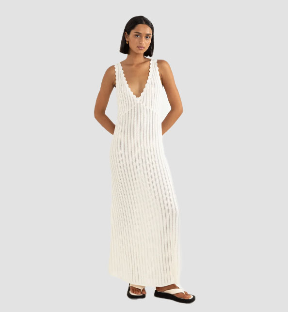 Scallop Knit Maxi Dress