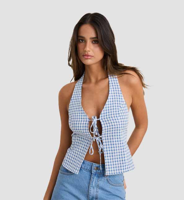 Louise Tie Front Halter