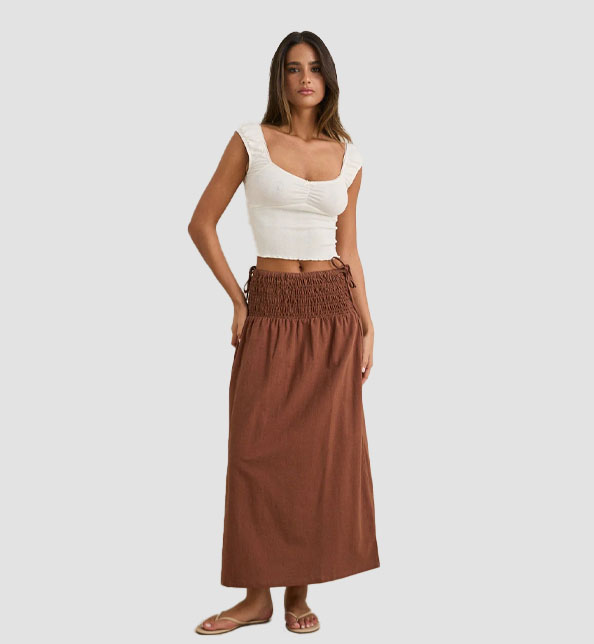Alana Tie Side Maxi Skirt