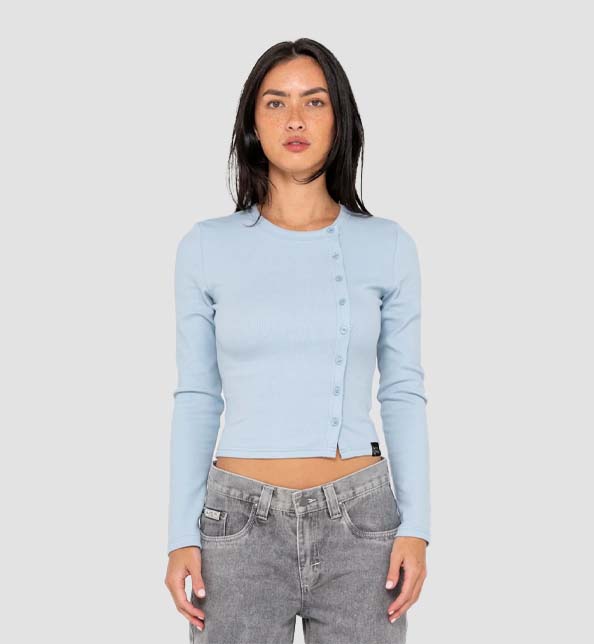 Button Up Long Sleeve Top